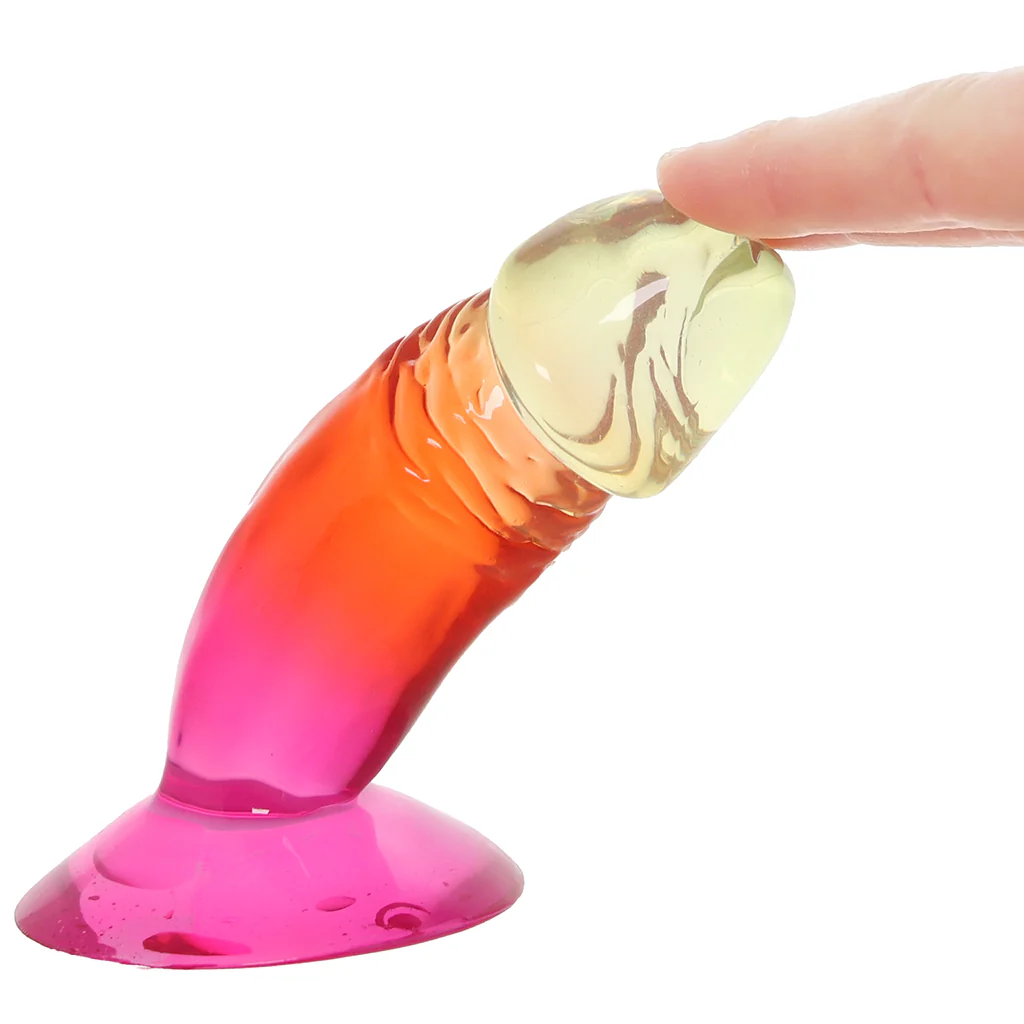 Crystal Jellies 4.5 Inch Classic Dildo in Rainbow - Image 8