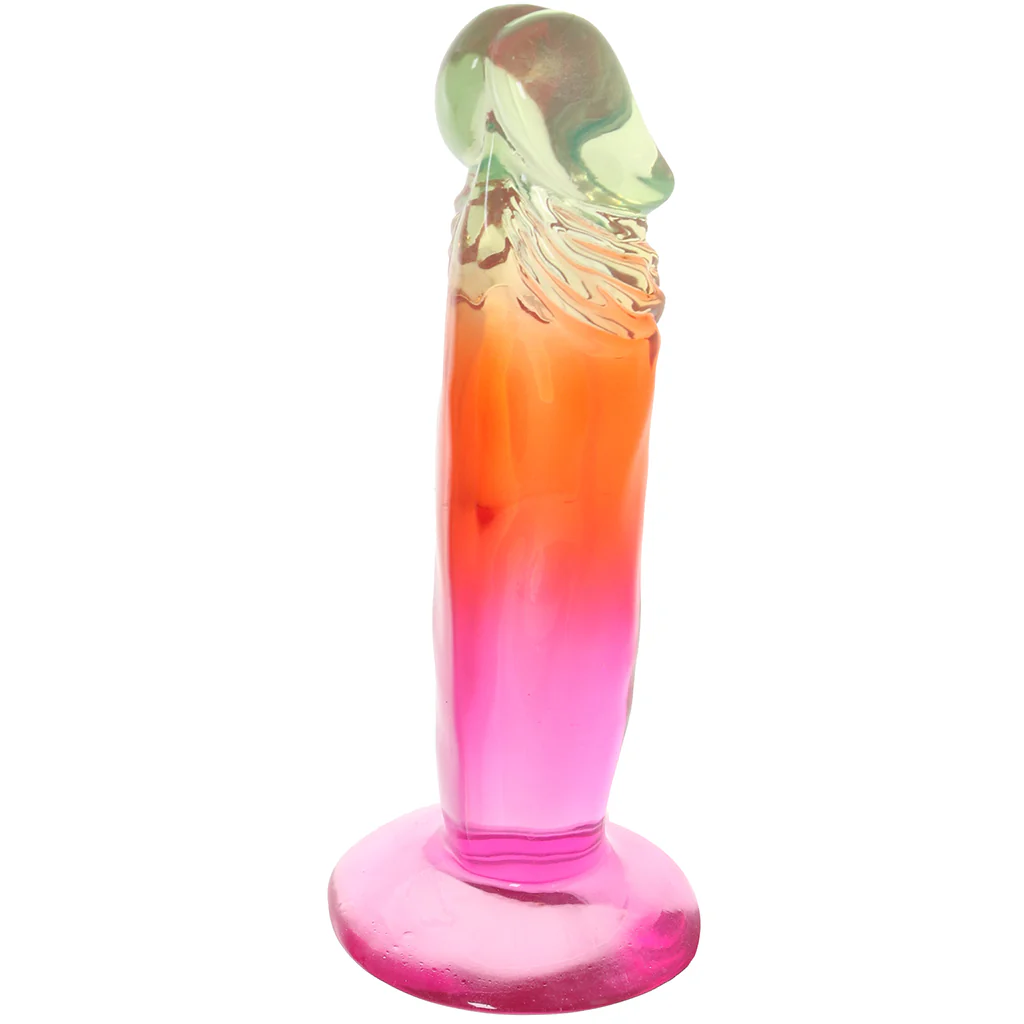 Crystal Jellies 6.5 Inch Classic Dildo in Rainbow - Image 3