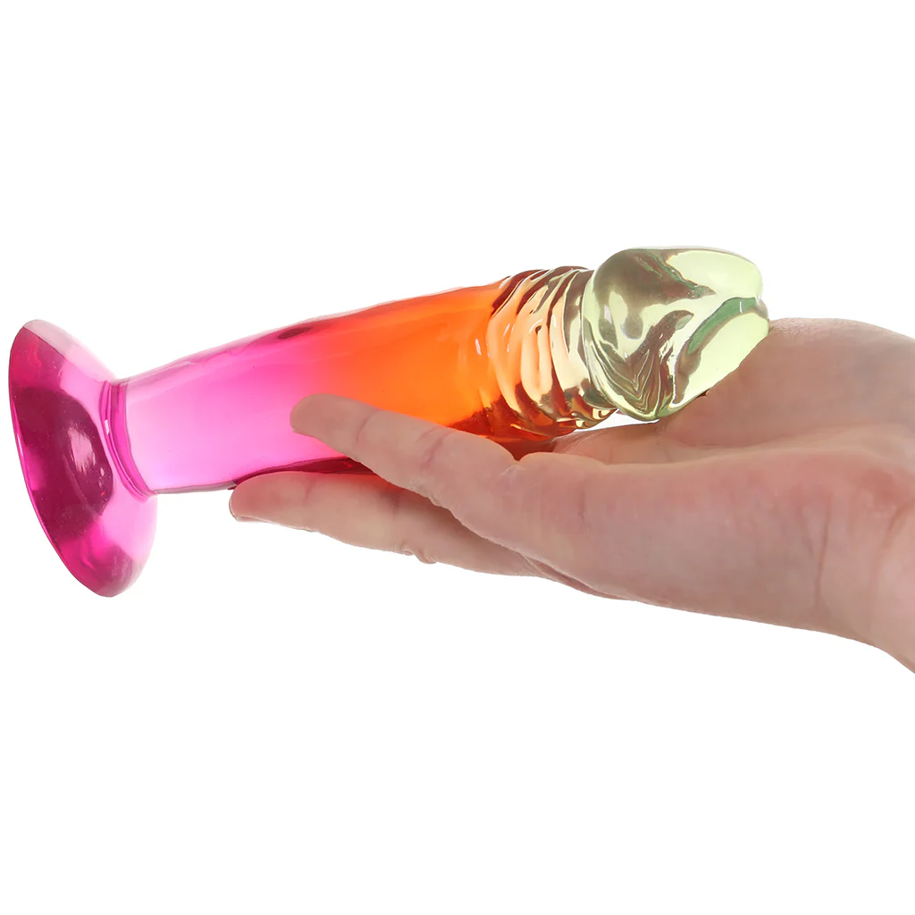 Crystal Jellies 6.5 Inch Classic Dildo in Rainbow - Image 4