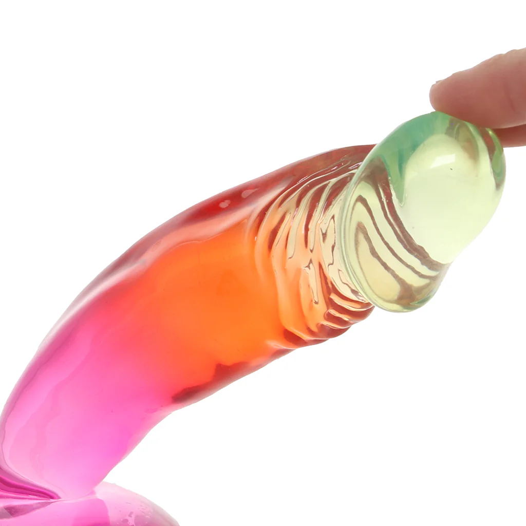 Crystal Jellies 6.5 Inch Classic Dildo in Rainbow - Image 8