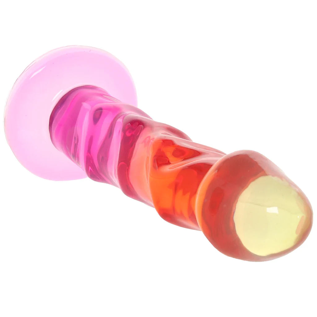 Crystal Jellies 7.5 Inch Ripple Classic Dildo in Rainbow - Image 2