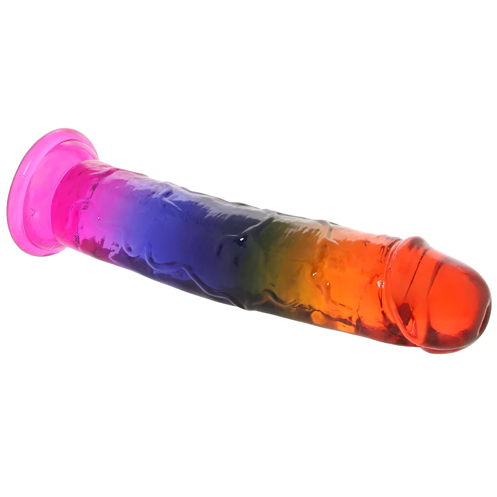 Crystal Jellies 7 Inch Classic Dildo in Rainbow - Image 2