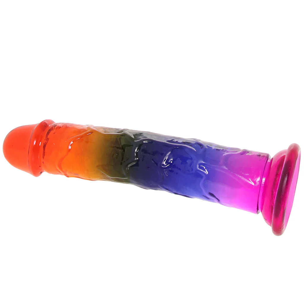 Crystal Jellies 7 Inch Classic Dildo in Rainbow - Image 7