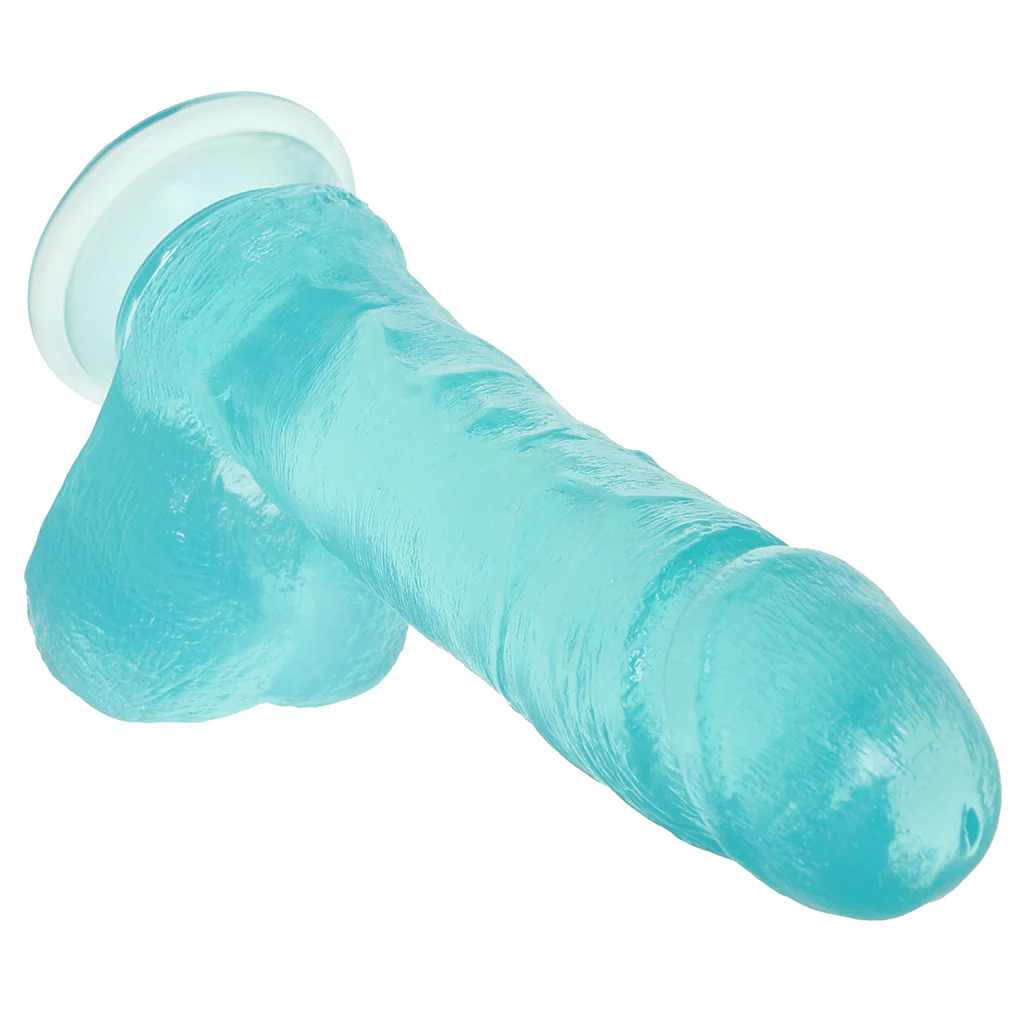 Crystal Jellies 7 Inch Realistic Cock with Balls in Teal - Image 2