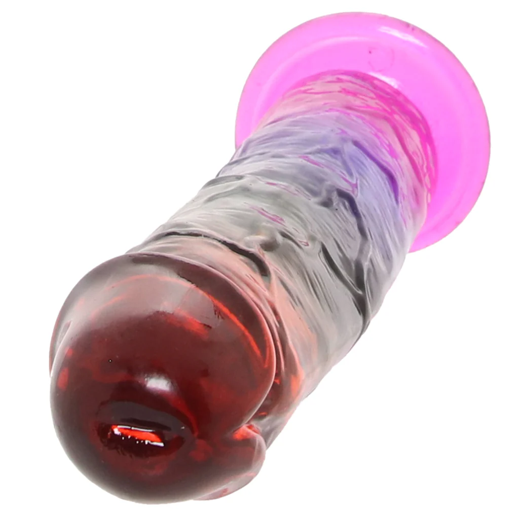 Crystal Jellies 8.5 Inch Classic Dildo in Rainbow - Image 6