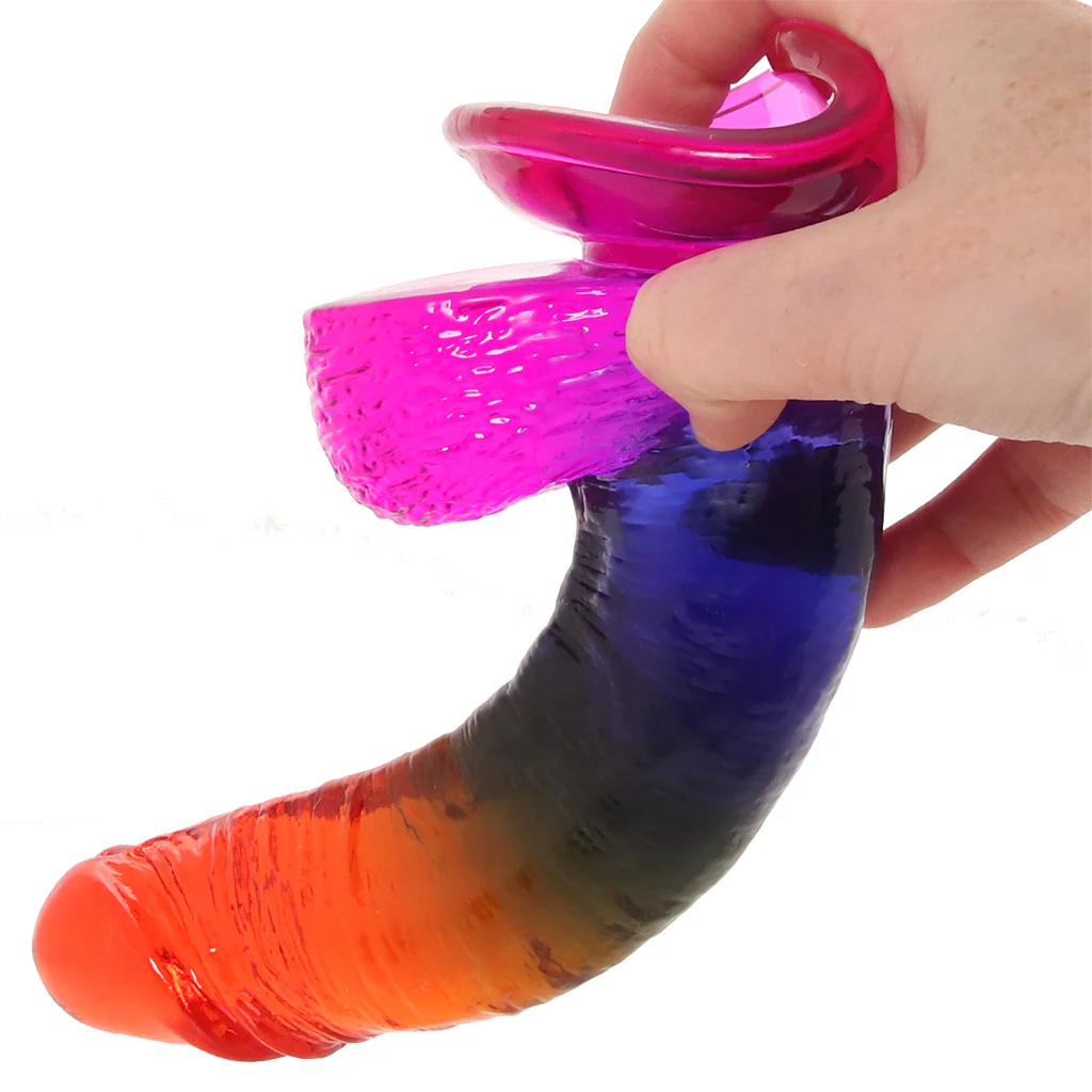 Crystal Jellies 8.5 Inch Cock & Balls Dildo in Rainbow - Image 8