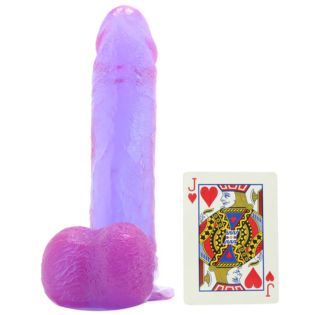 Crystal Jellies 8 Inch Realistic Ballsy Cock in Purple - Image 4