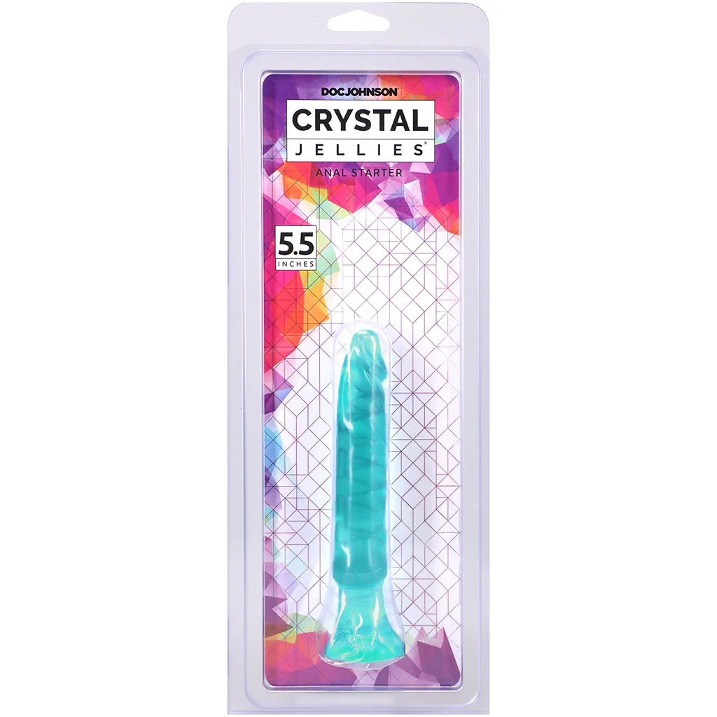 Crystal Jellies Anal Starter Dildo in Teal - Image 9