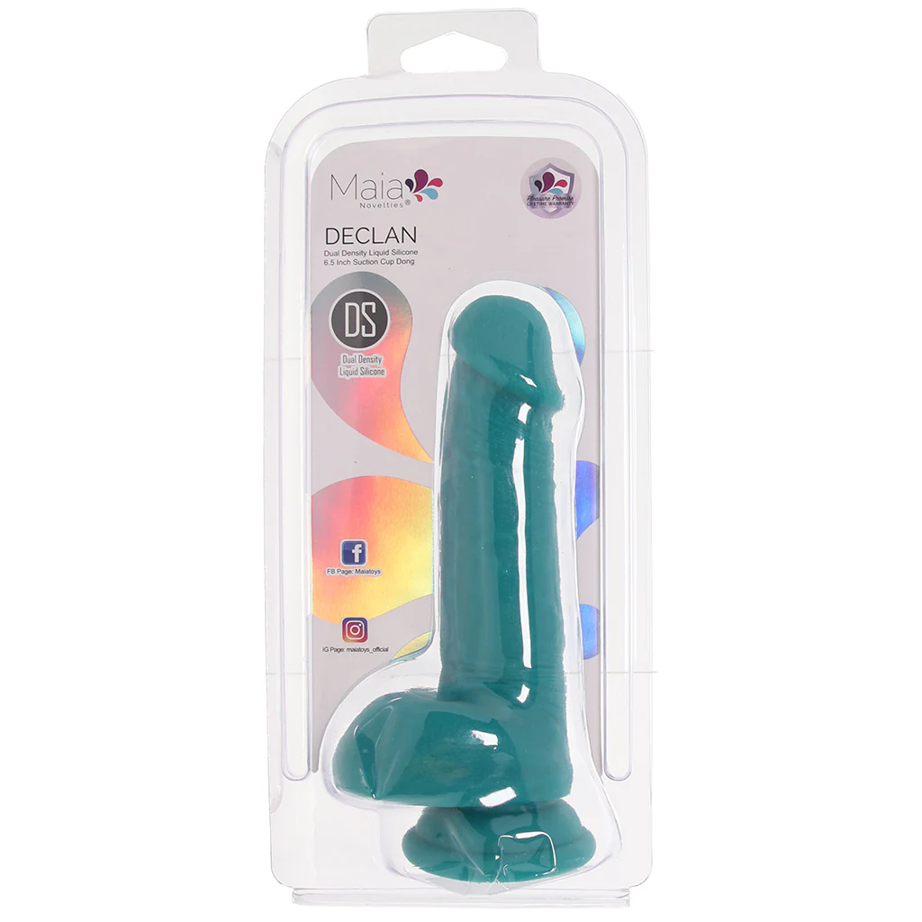 Declan 6.5 Inch Silicone Dildo in Green - Image 9