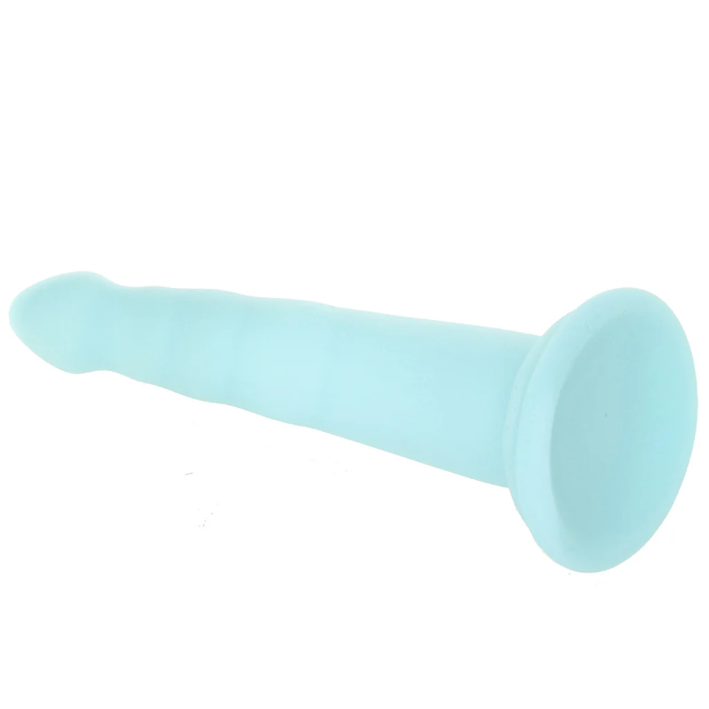 Dillio Platinum Slim Seven Dildo in Teal - Image 5