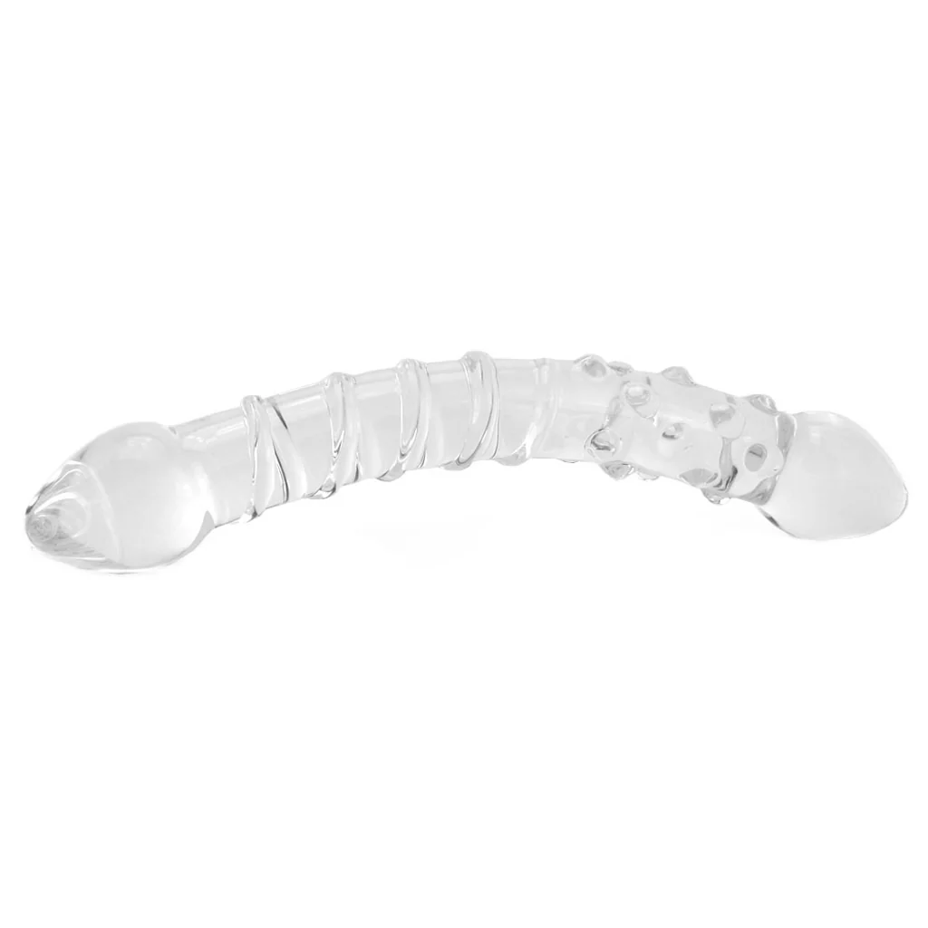 gläs Double Trouble Ridged Glass Dildo - Image 3