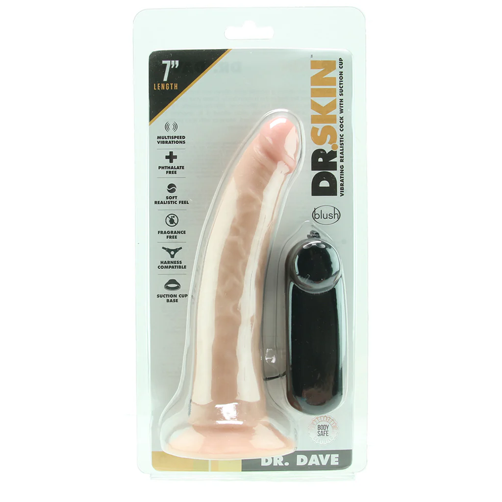 Dr. Dave 7 Inch Vibrating Cock in Flesh - Image 6