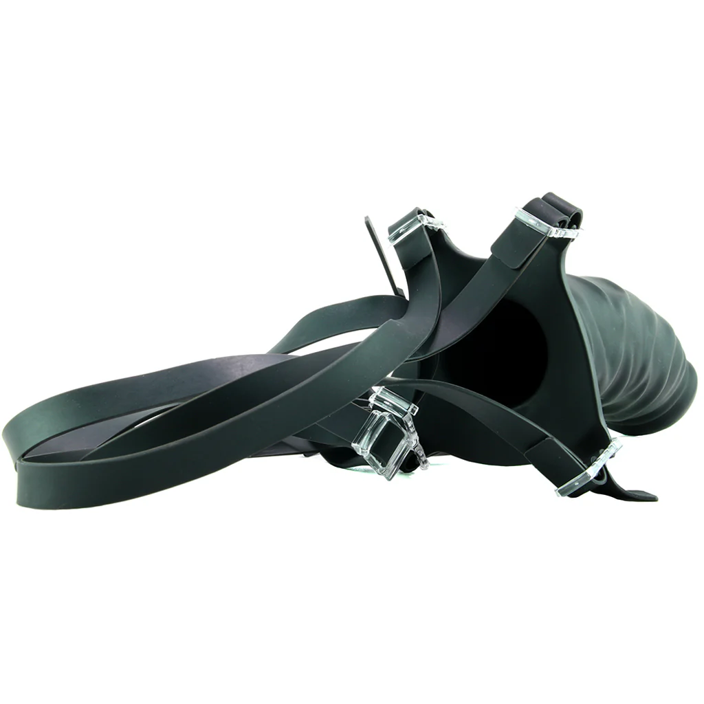 Extreme 7 Inch Silicone Hollow Strap-On in Black - Image 4