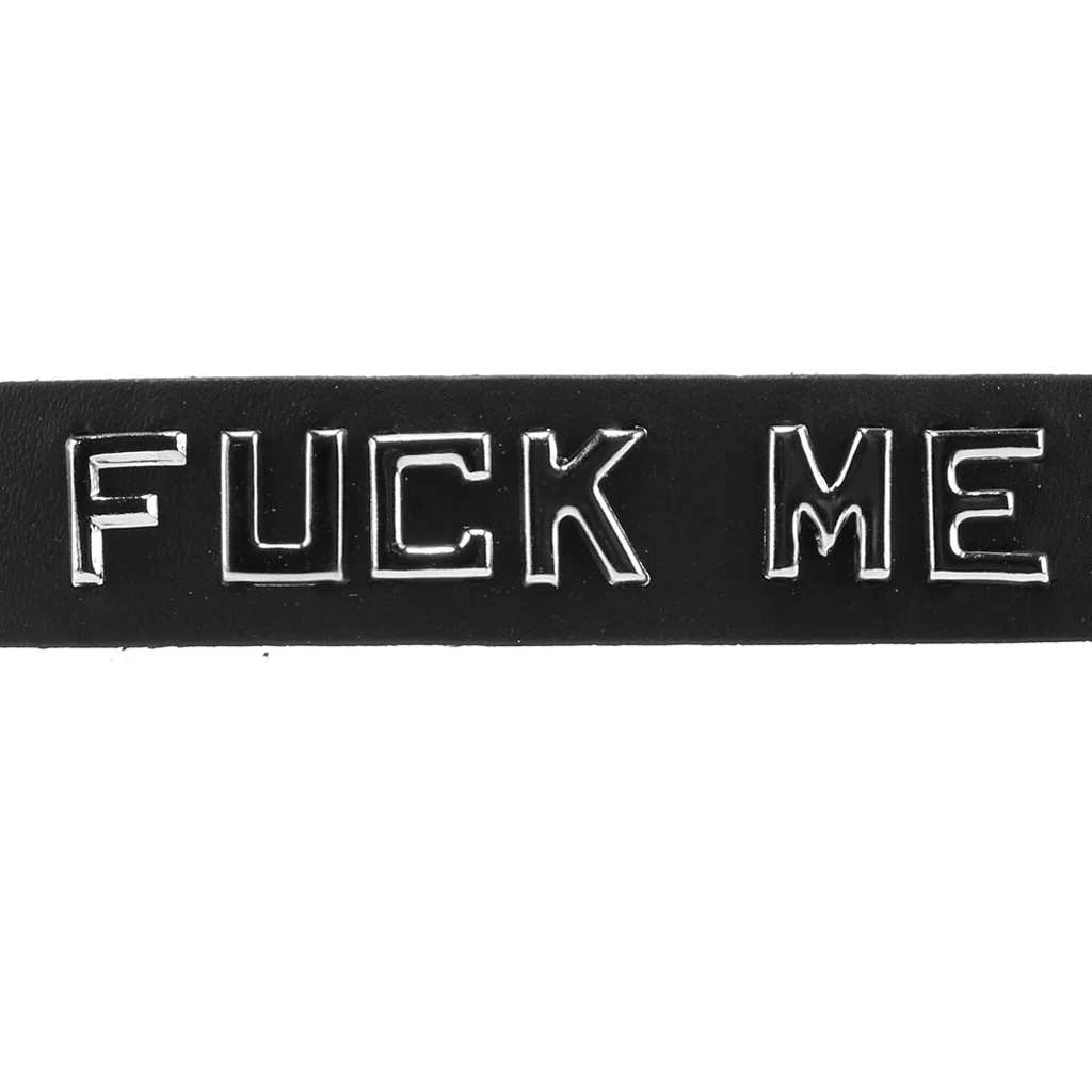 F**k Me Leather Word Band Collar - Image 4