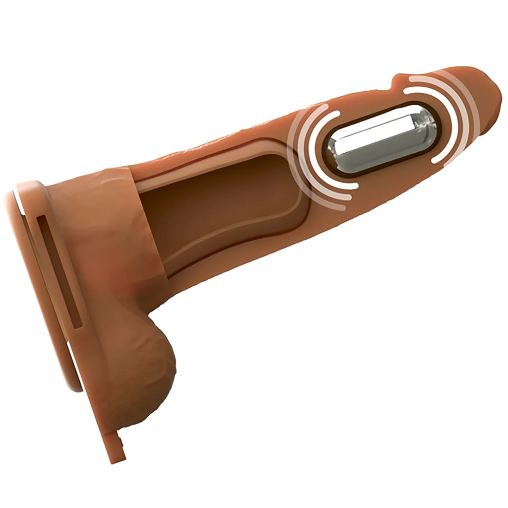Fantasy X-tensions 6 Inch Hollow Strap-On Vibe in Brown - Image 6