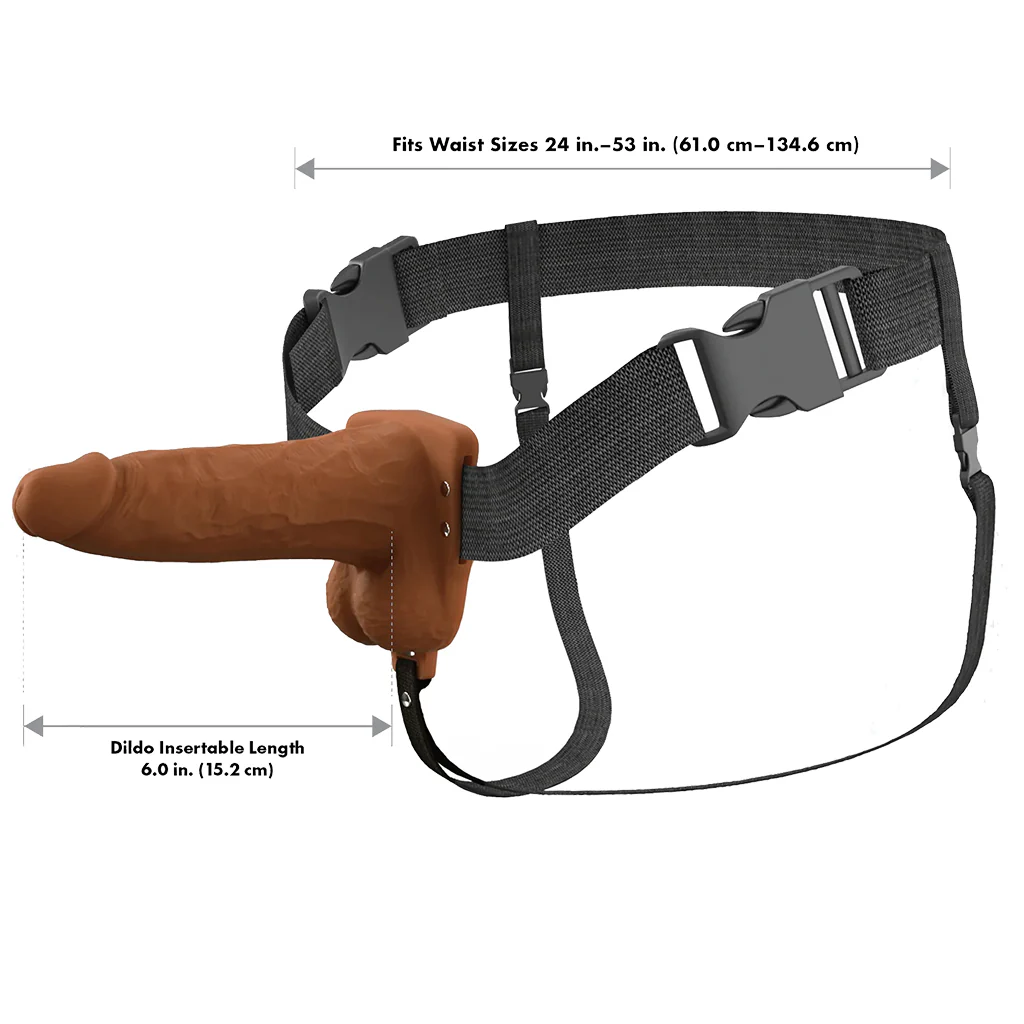 Fantasy X-tensions 6 Inch Hollow Strap-On Vibe in Brown - Image 8