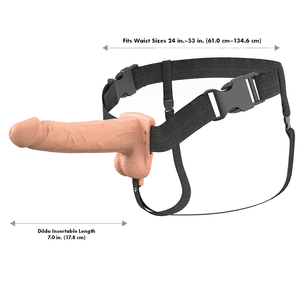 Fantasy X-tensions 7 Inch Hollow Strap-On Vibe in Light - Image 8