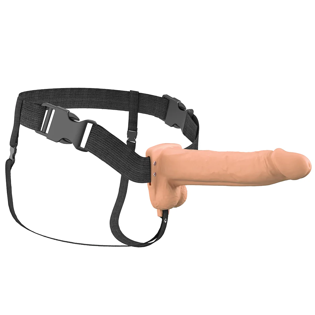 Fantasy X-tensions 8 Inch Hollow Strap-On Vibe in Light