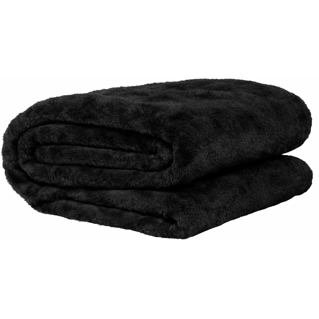 Fascinator Queen Faux Fur Throw in Black - Image 2