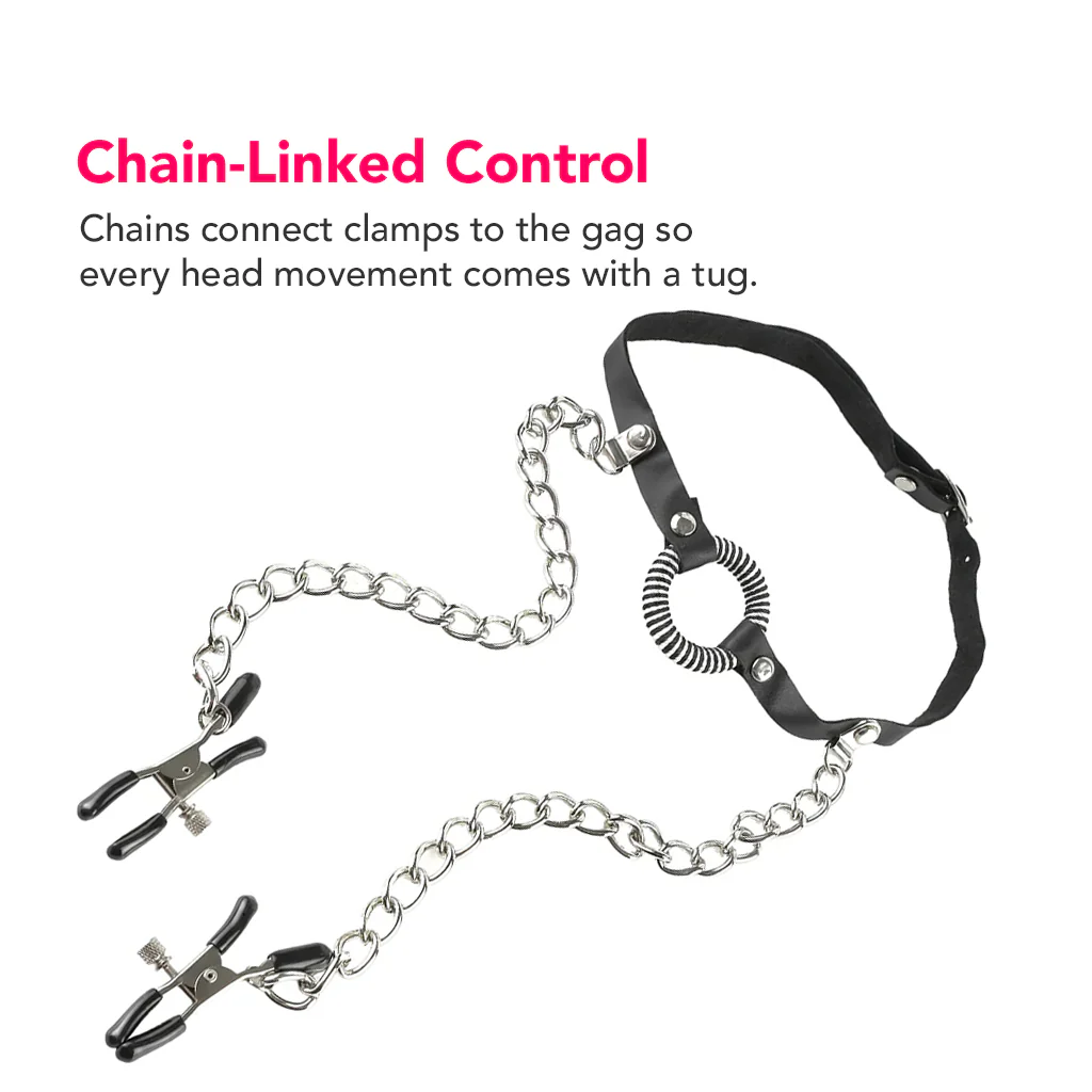 Fetish Fantasy Ltd O-Ring Gag & Nipple Clamps - Image 8