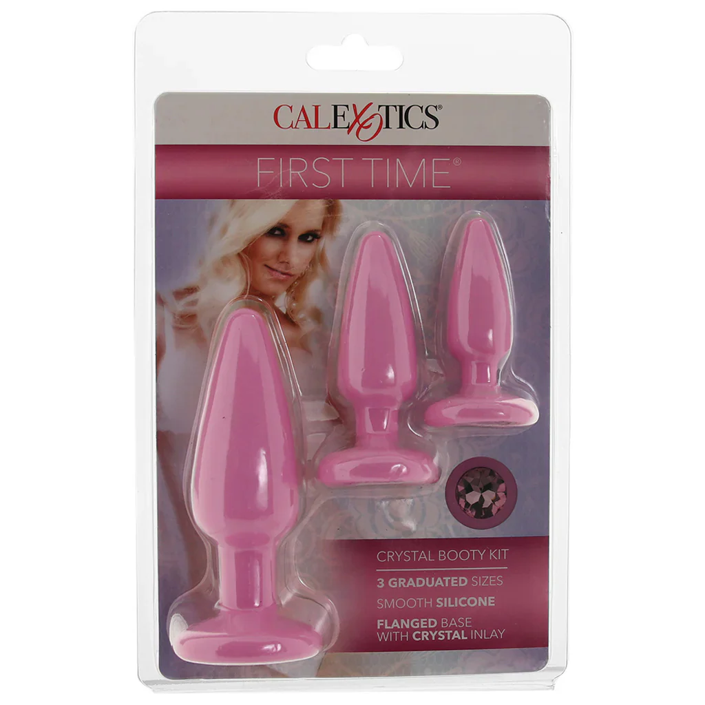 First Time Crystal Booty Anal Plug Set in Pink - Image 9
