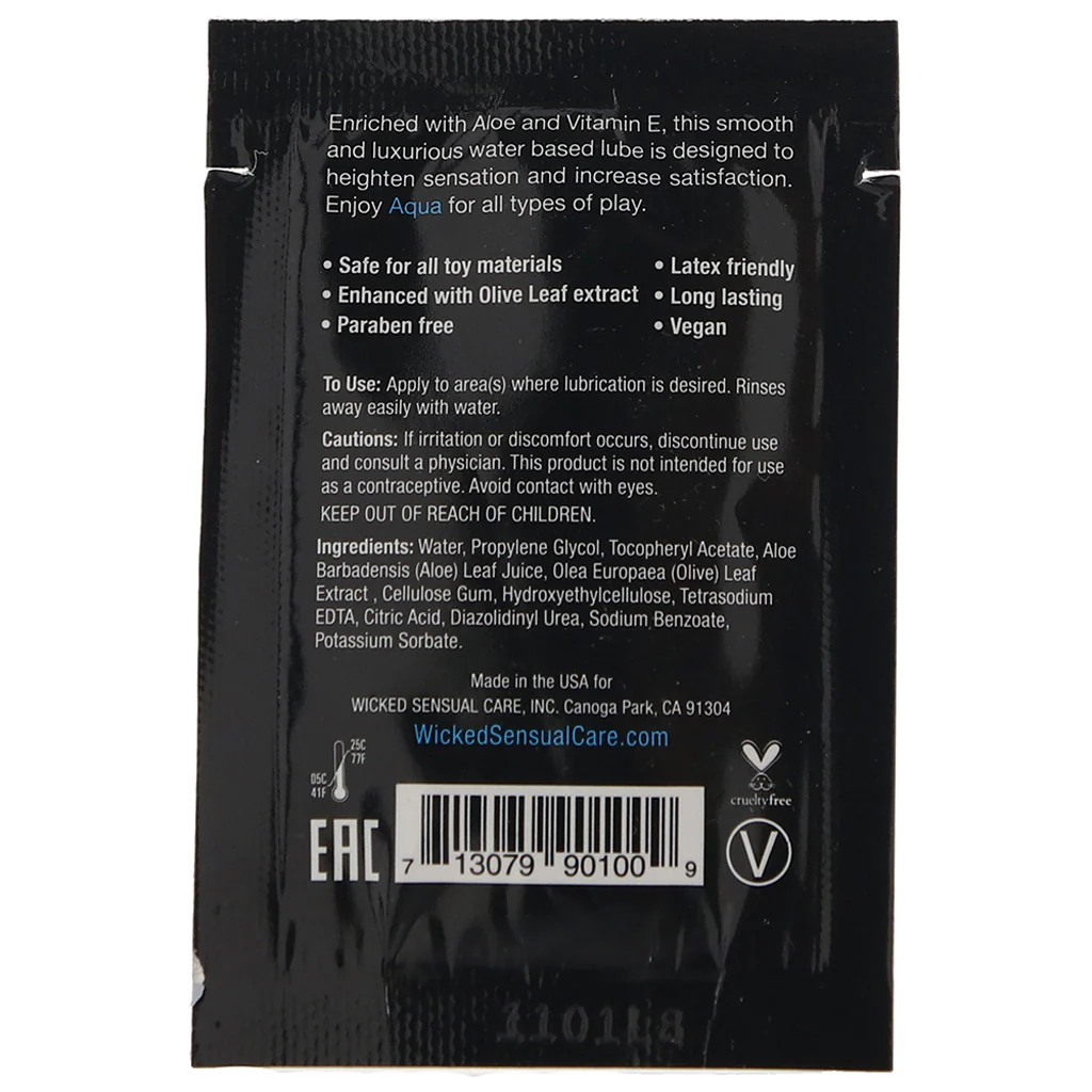 Aqua Fragrance Free Water Based Lube .10oz/3ml - Image 6