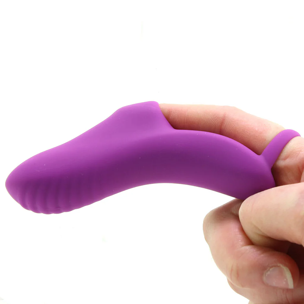 Fuzu Silicone Fingertip Massager Vibe in Purple - Image 2