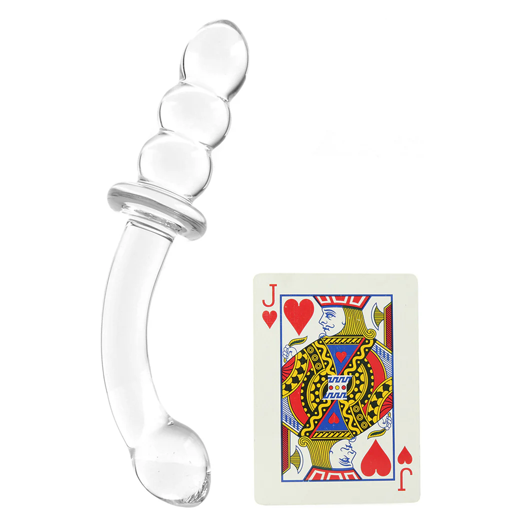 gläs 8 Inch Ribbed G-Spot Glass Dildo - Image 4