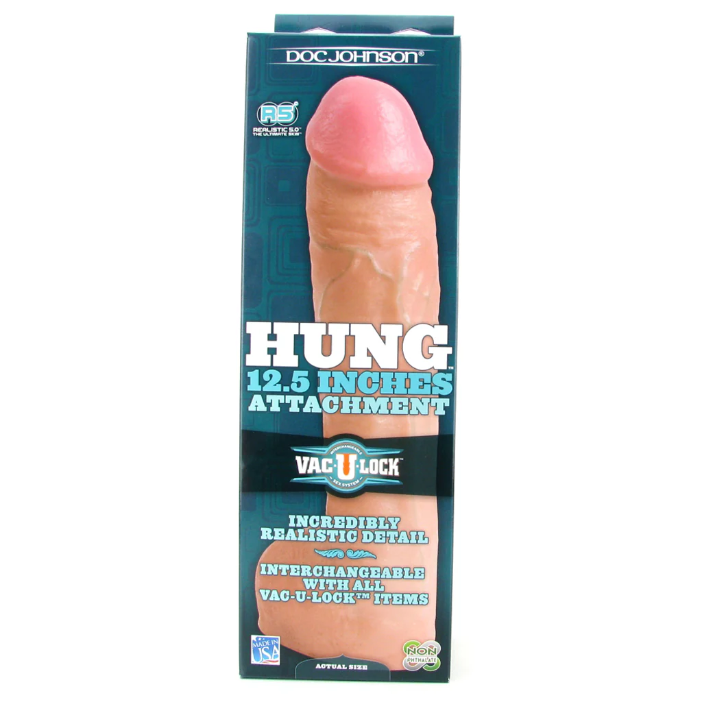 Hung 12.5 Inch Vac-U-Lock Dildo in White - Image 6