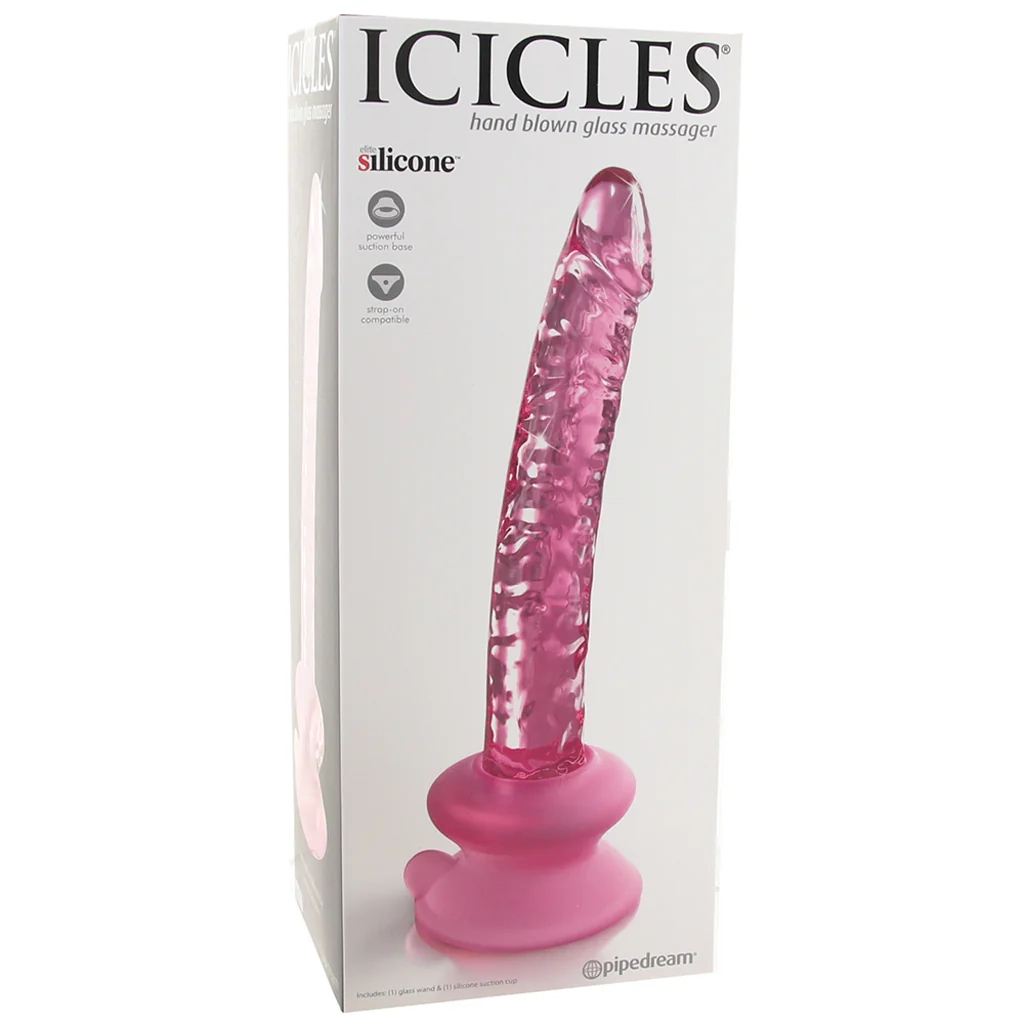 Icicles No. 86 Glass Dildo in Pink - Image 6