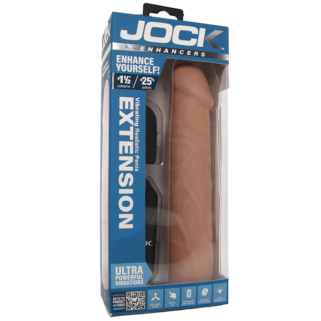 Jock 1.5 Inch Silicone Penis Extension in Tan - Image 9