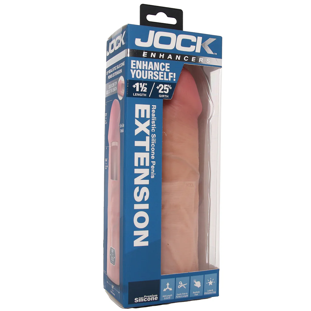 Jock 1.5 Inch Silicone Penis Extension in Light - Image 9