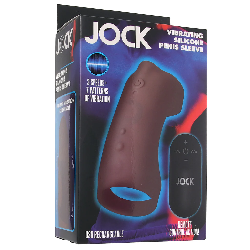 Jock Vibrating Silicone Penis Sleeve in Dark - Image 9