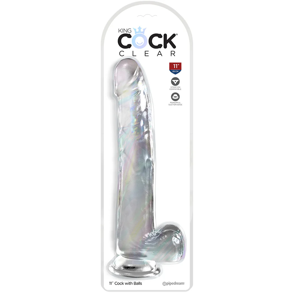 King Cock 11 Inch Ballsy Dildo in Clear - Image 6