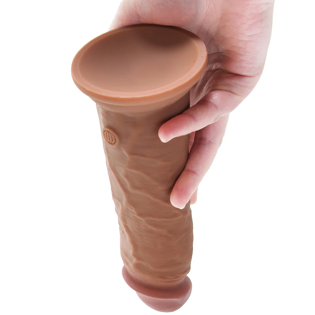 King Cock Elite Dual Density 8 Inch Silicone Cock in Tan - Image 4