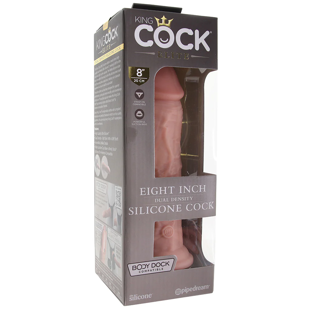King Cock Elite Dual Density 8 Inch Silicone Cock in Light - Image 6