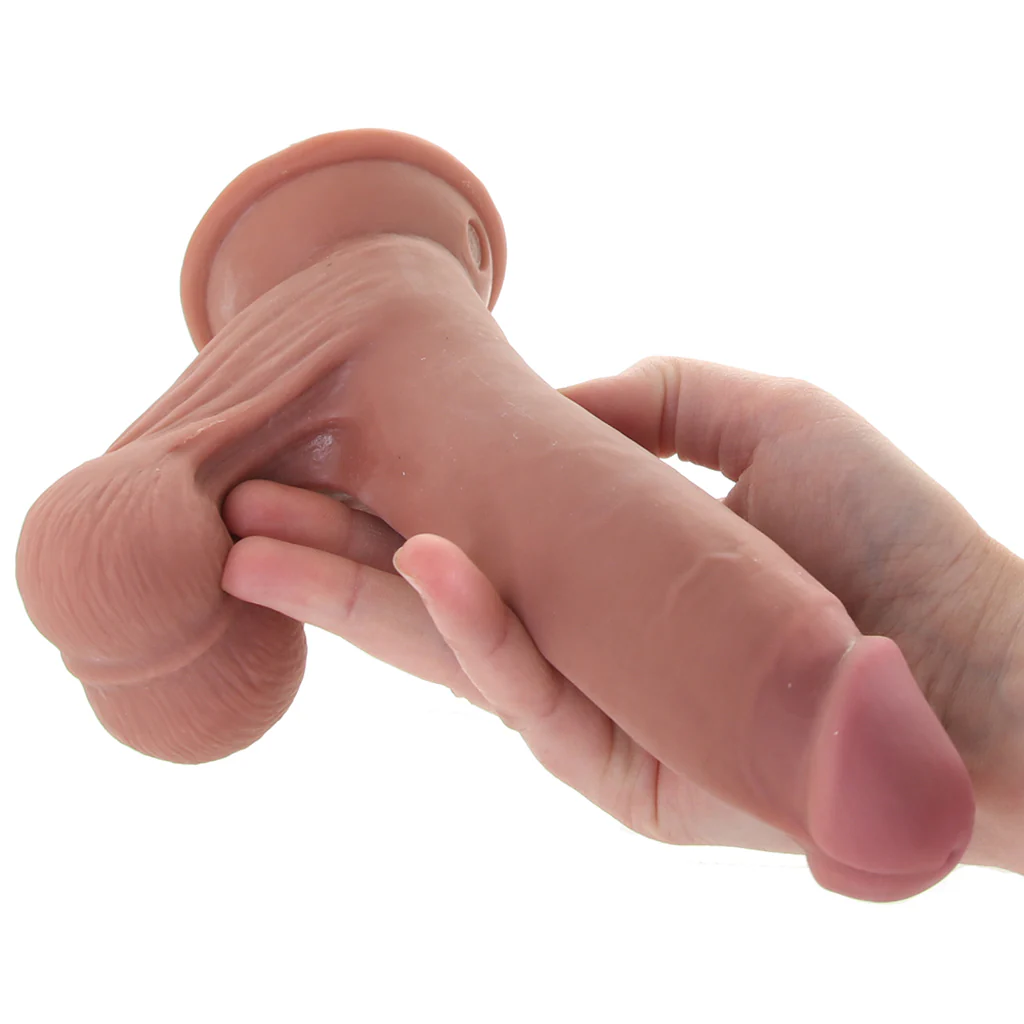 King Cock Plus 7 Inch 3D Cock with Swinging Balls in Tan - Image 4