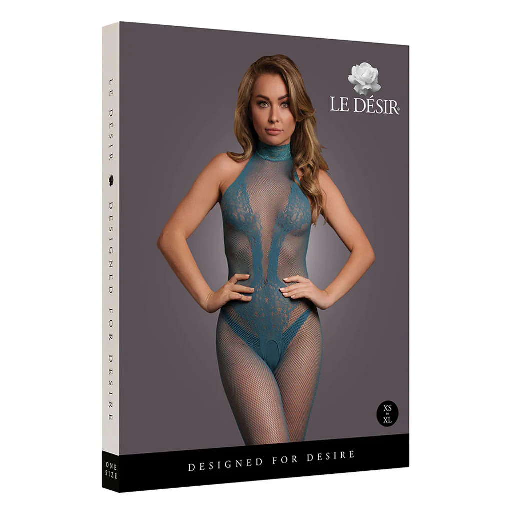 Le Désir Blue Combo Lace Bodystocking - Image 6