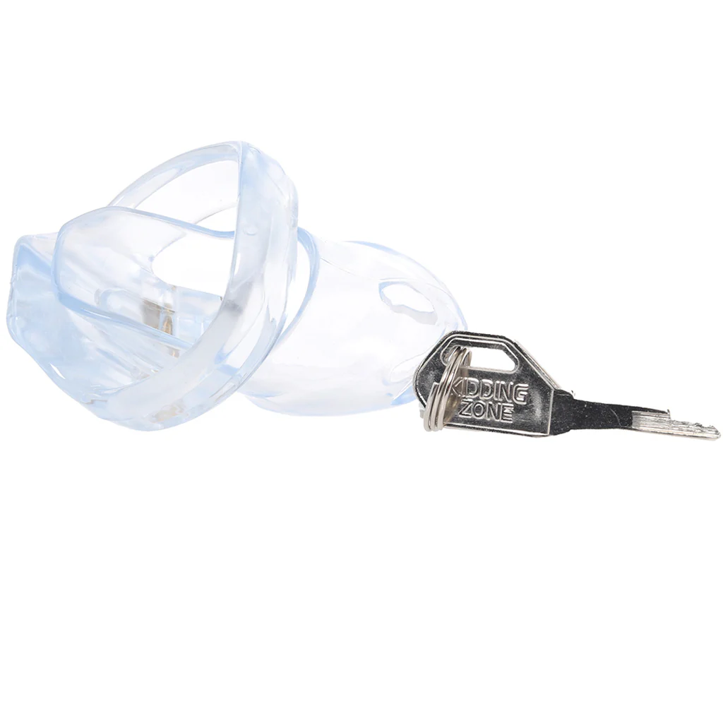 Lockmaster 3.5 Inch See-Thru Side Lock Chastity Cage - Image 5