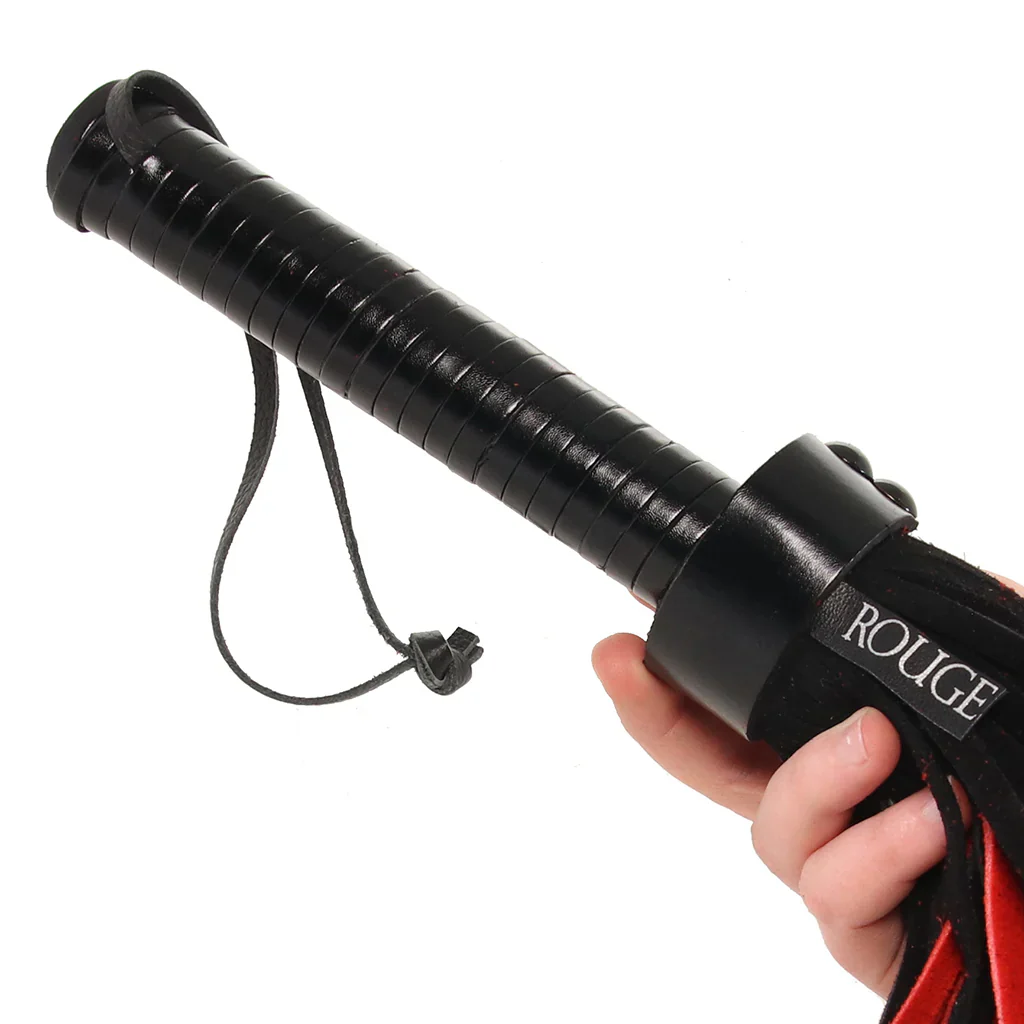Long Suede Flogger in Black & Red - Image 5
