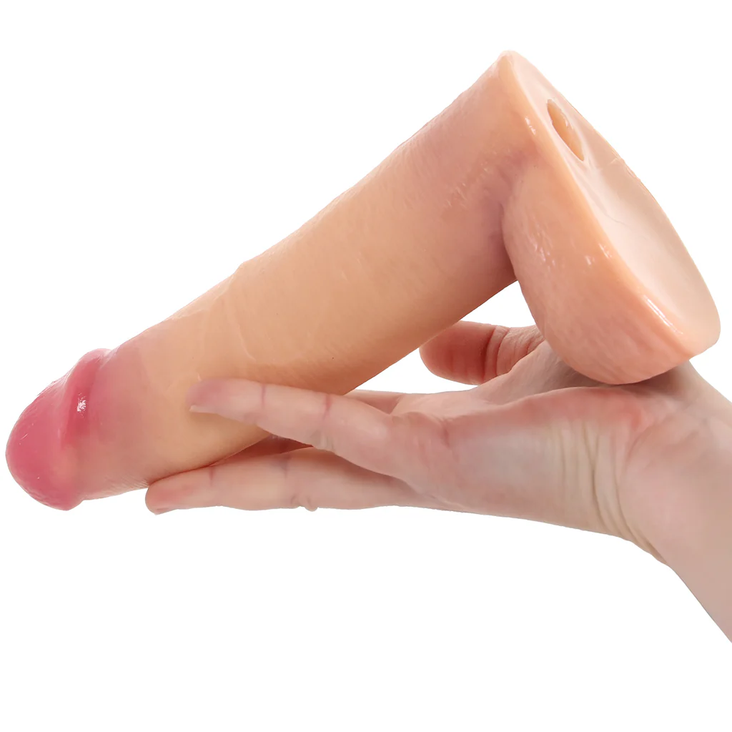 LoveBotz 8 Inch Cock Lock Dildo with Balls in Light - Image 8