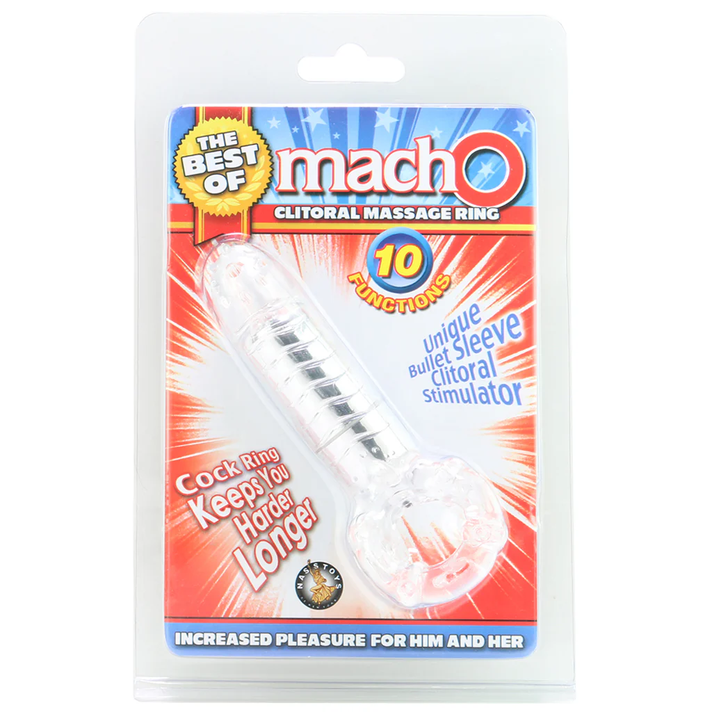 MachO Clitoral Massage Vibrating Cock Ring in Clear - Image 6