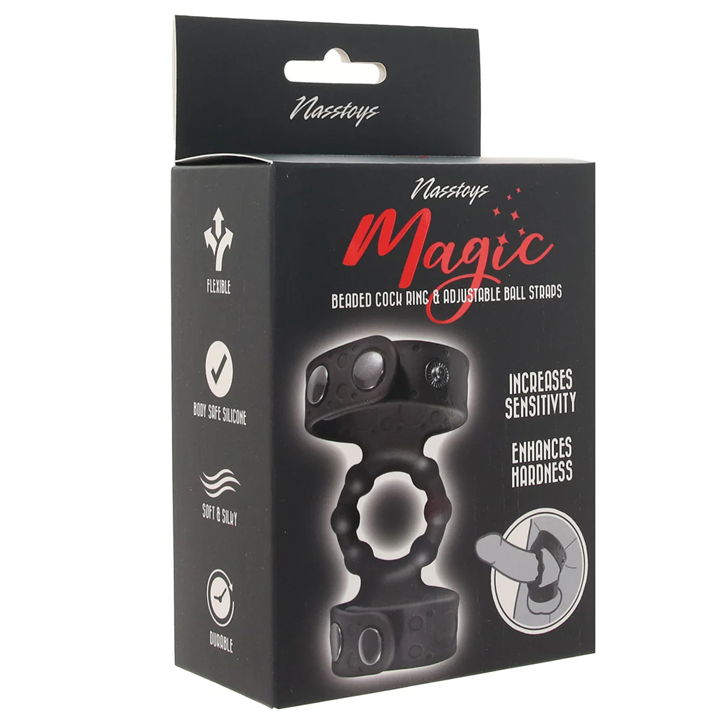 Magic Beaded Cock Ring with Adjustable Ball Straps - Image 9