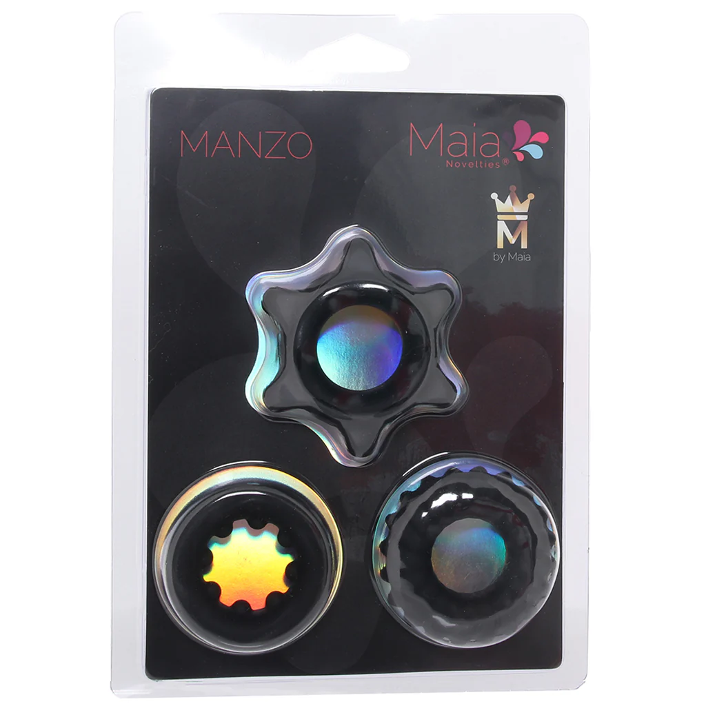 Manzo Liquid Silicone Ring Set in Black - Image 6