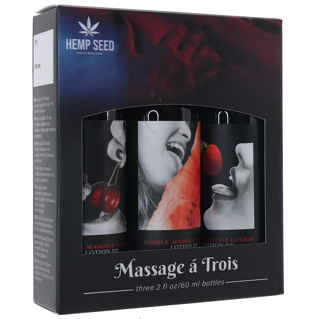 Massage A Trois Edible Massage Lotion Gift Set in 2oz/60ml - Image 6