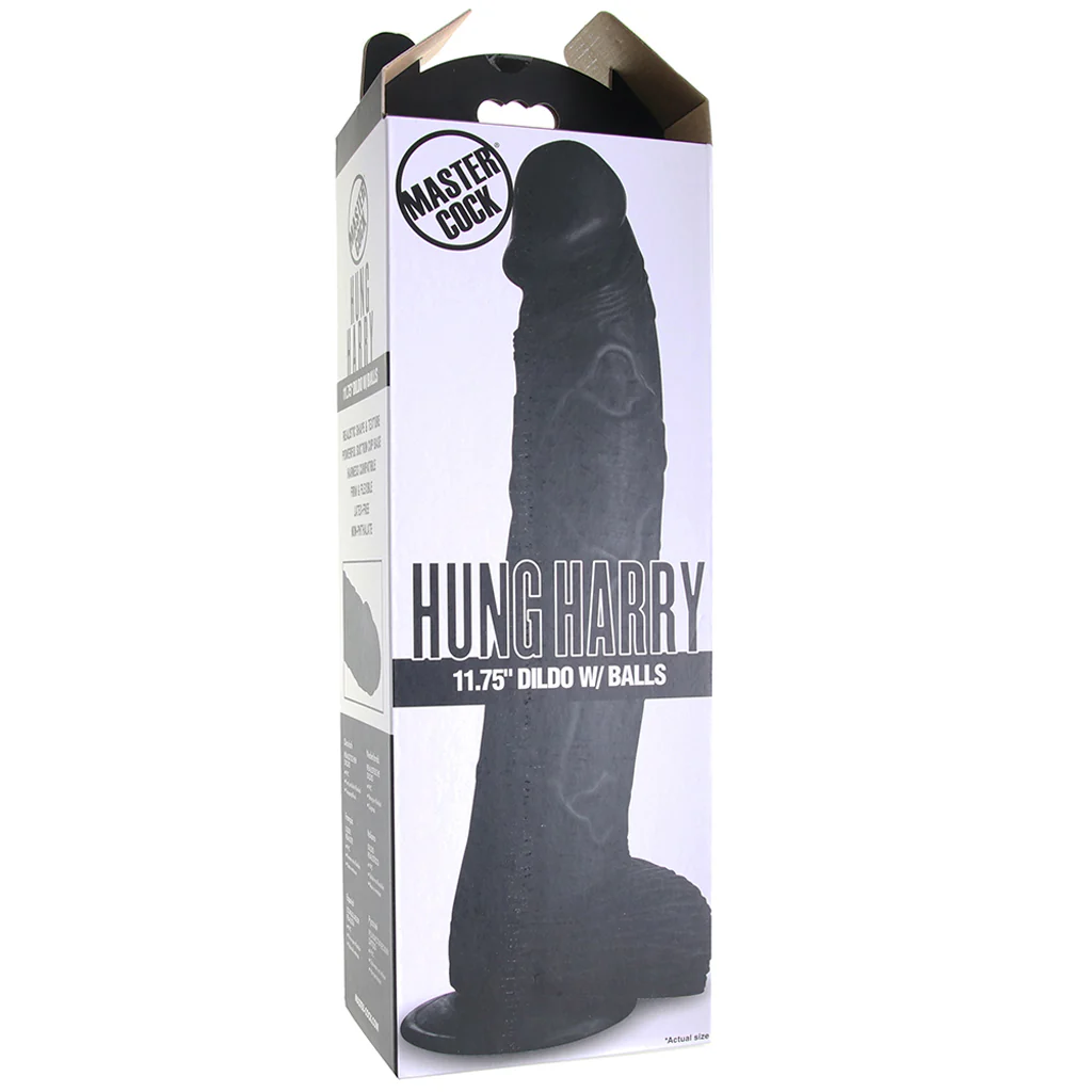 Master Cock Hung Harry 11.75 Inch Ballsy Dildo in Black - Image 6