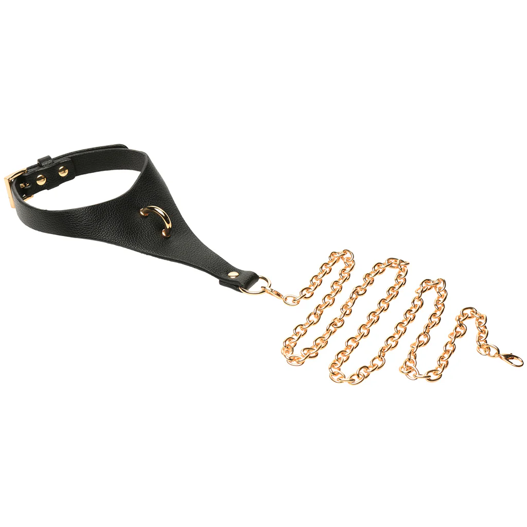 Master Series Captivate Collar with Body Chain in Black - Image 2