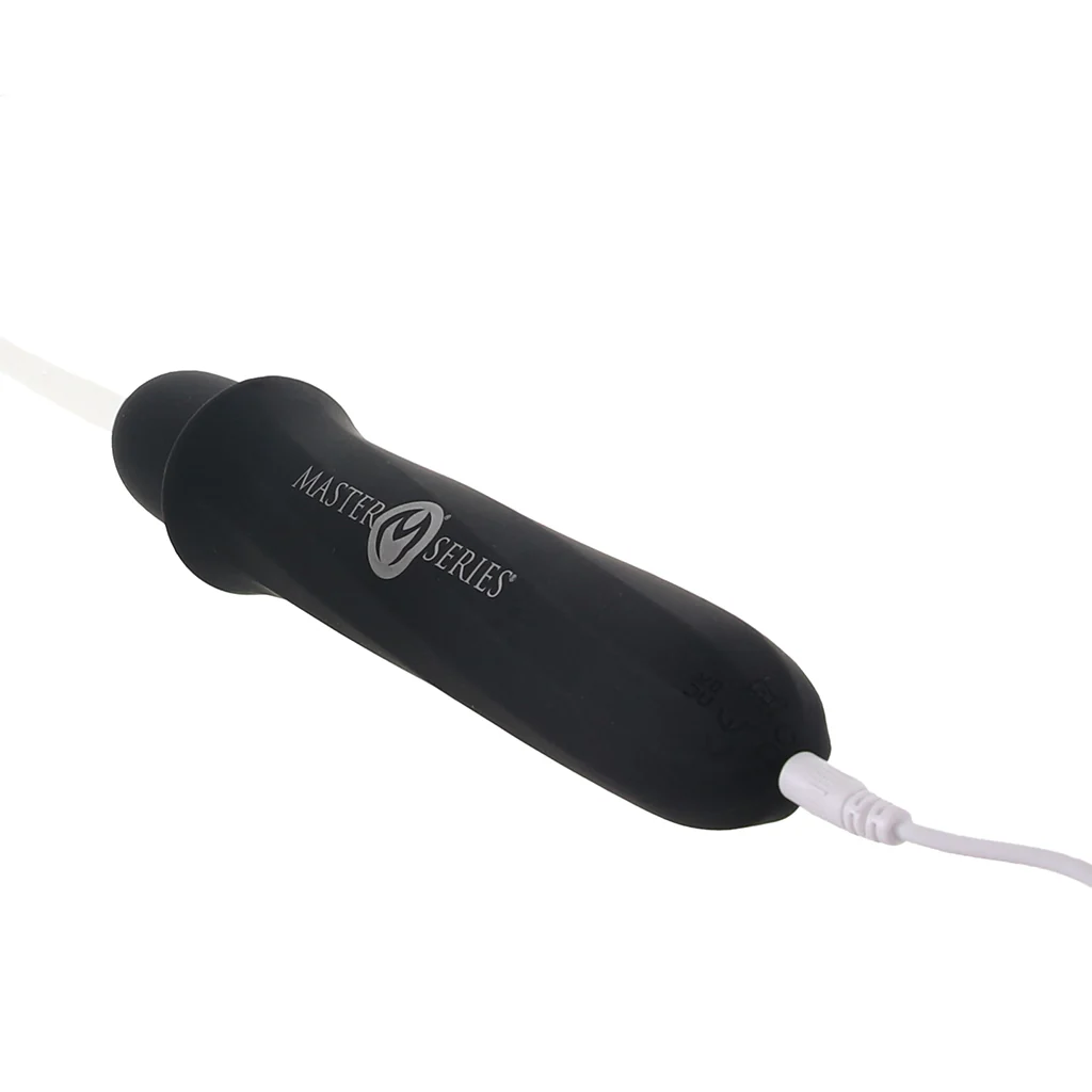 Master Series Elektra Rechargeable E-Stim Wand in Black - Image 8