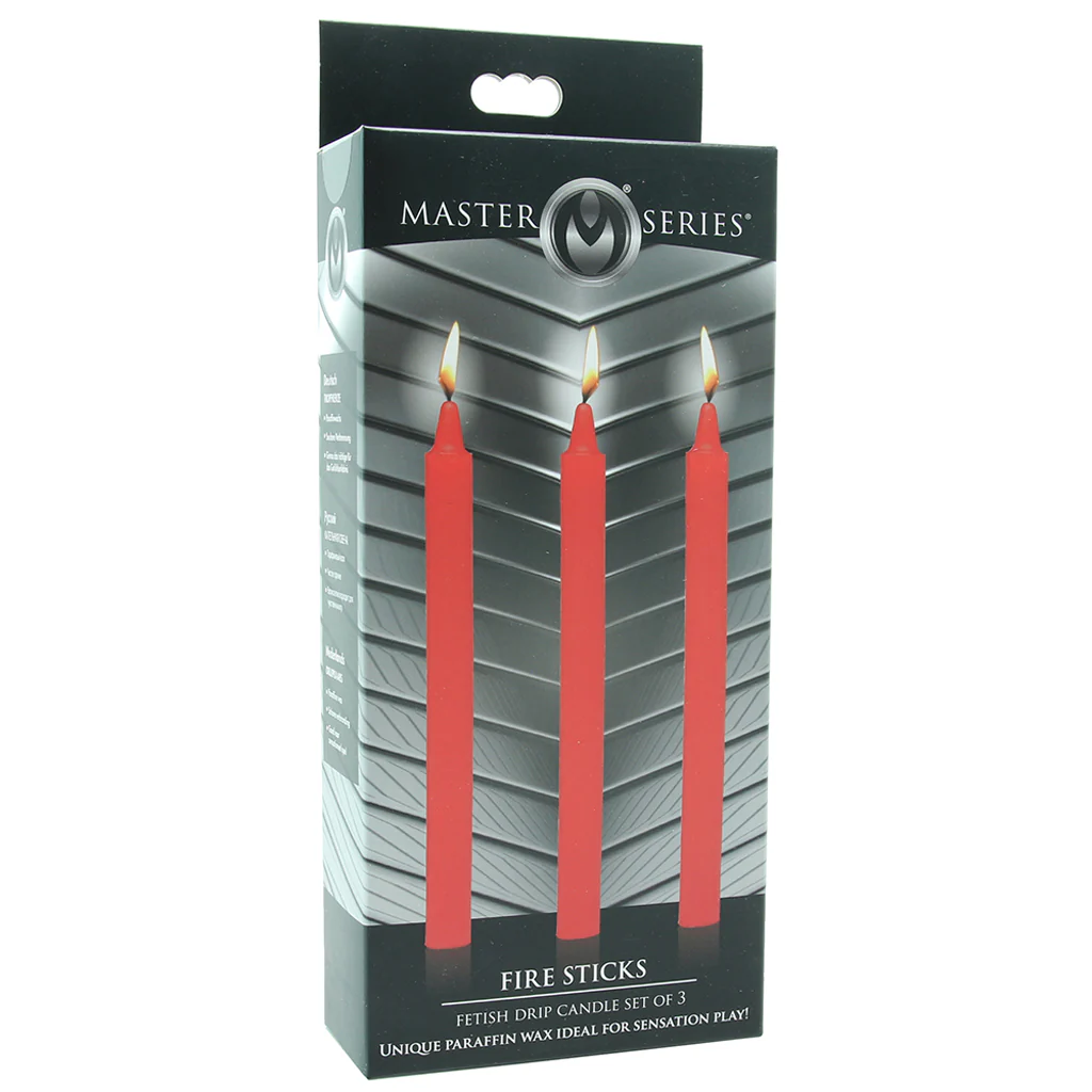 Master Series Fire Sticks Drip Candle Set of 3 in Red - Image 4