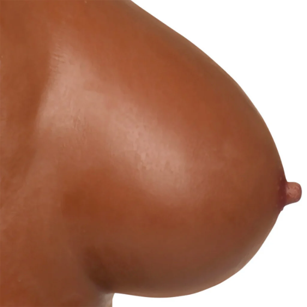Master Series Perky Pair D-Cup Silicone Breasts in Dark - Image 5